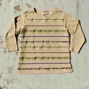 VINTAGE BECHAMEL 80s Mid Sleeve Pattern Detail Sweatshirt Top Women Small